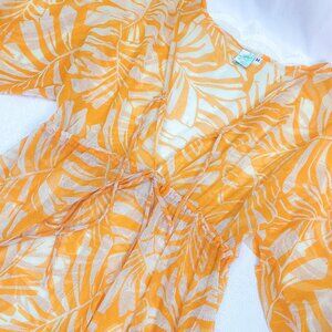 Women's Summer Cover Up Toes On The Nose Brand Vibrant Orange & White